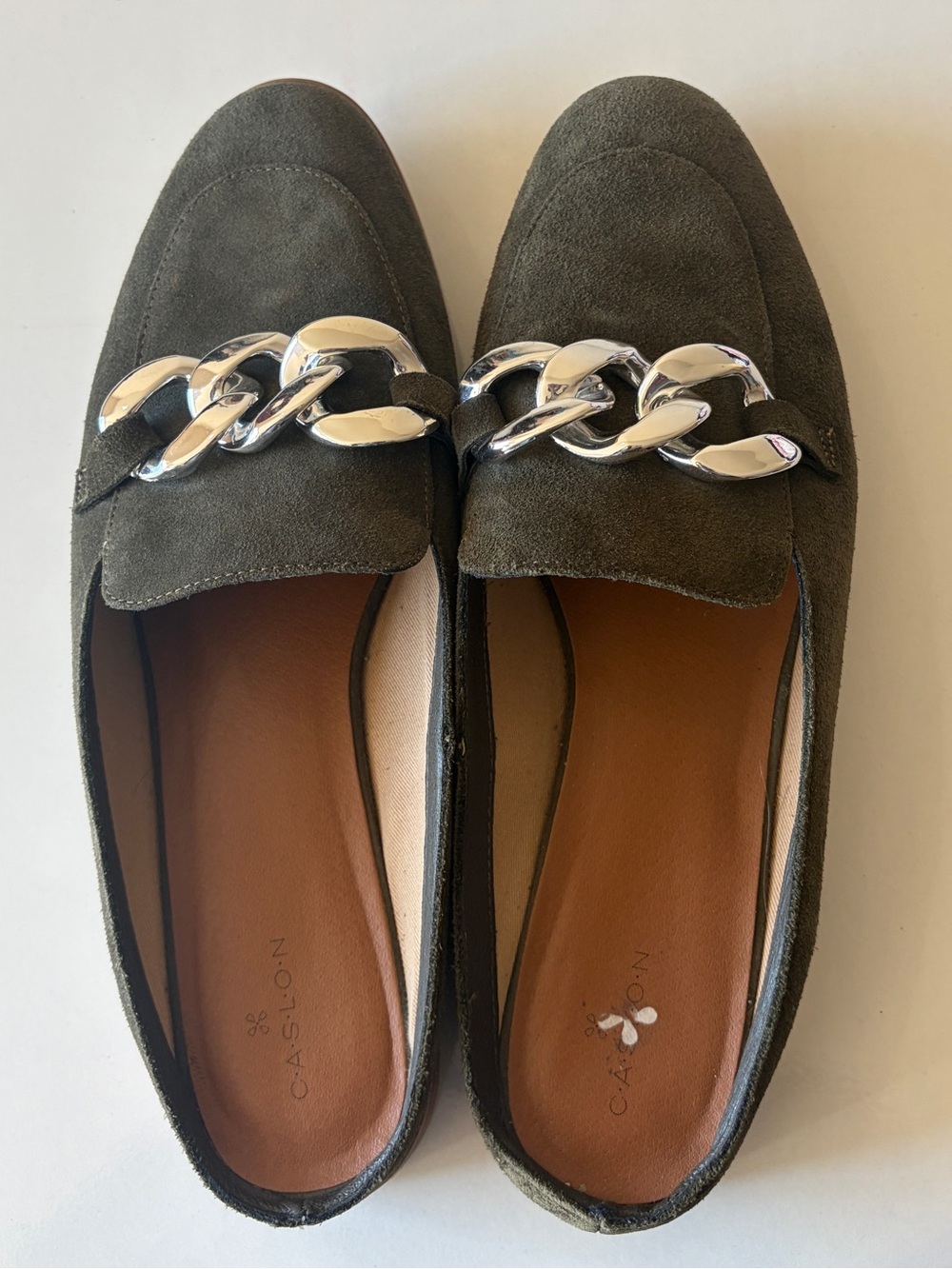 Caslon Mule dark Green Women’s Shoe Size 10 Suede Leather slip on silver accent